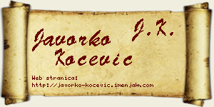 Javorko Kočević vizit kartica